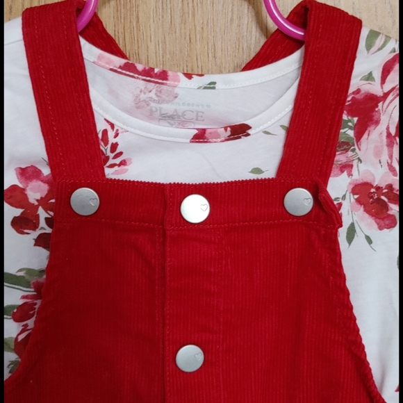 Red Velvet Jumper Dress w/Shirt - Picture 2 of 2